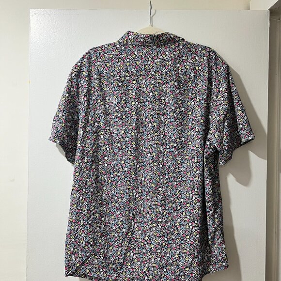 🌿 UNTUCKit Garganega Men's Navy Floral Short Sleeve Button-Up Shirt - XL - Picture 7 of 9